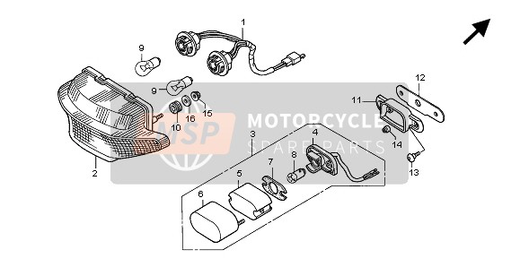 Honda XL1000VA 2005 TAILLIGHT for a 2005 Honda XL1000VA