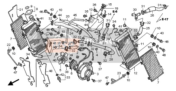 Honda XL1000VA 2005 Radiateur pour un 2005 Honda XL1000VA