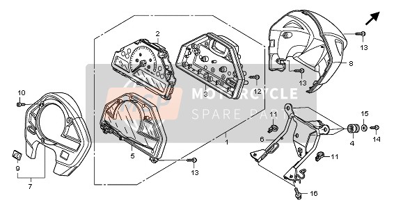 37110MFGD01, Meter Assy., Speed & Tacho & Fuel (Kph), Honda, 0