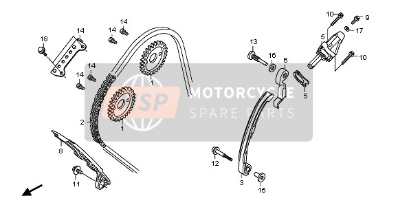 Honda CB600F 2007 Catena a camme & Tenditore per un 2007 Honda CB600F