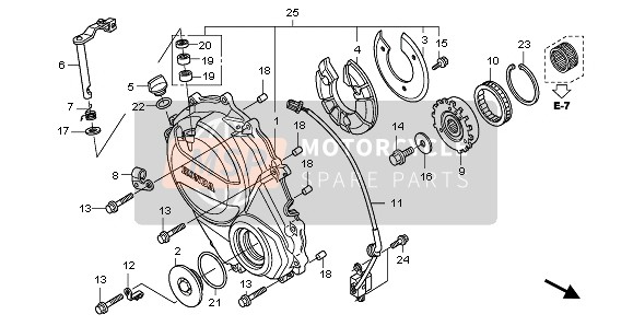 Honda CB600F 2007 Tapa del cárter derecho para un 2007 Honda CB600F