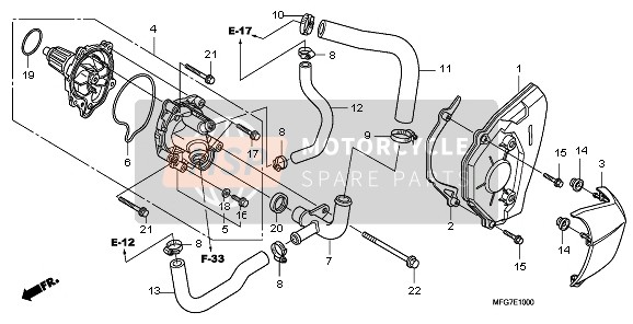 Honda CB600F 2007 Pompe à eau pour un 2007 Honda CB600F