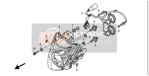 Honda CB600F 2007 HEADLIGHT (EU) for a 2007 Honda CB600F