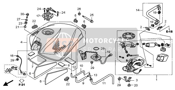 Honda CB600F 2007 Réservoir d'essence pour un 2007 Honda CB600F