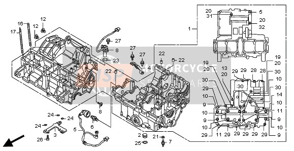 Honda CB1300 2007 CRANKCASE for a 2007 Honda CB1300