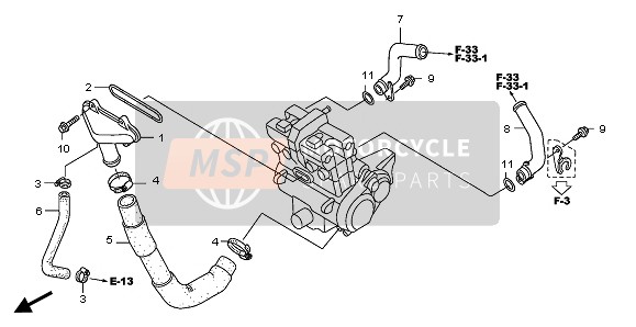 Honda CB1300 2007 Conduite d'eau pour un 2007 Honda CB1300