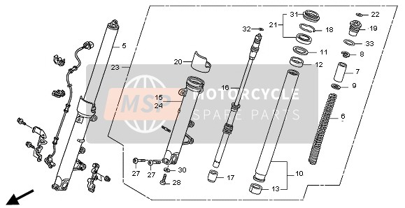 51410MEJ003, Pipe Comp., Fr. Fork, Honda, 1