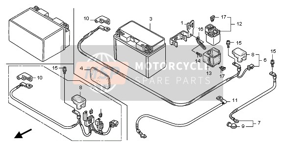 31508KV3000, Cushion, Battery, Honda, 1