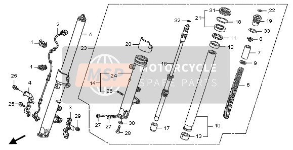 Honda CB1300A 2007 FRONT FORK for a 2007 Honda CB1300A