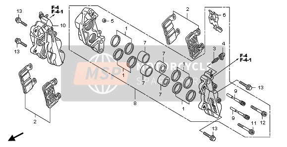 Honda CB1300A 2007 Pinza freno anteriore per un 2007 Honda CB1300A