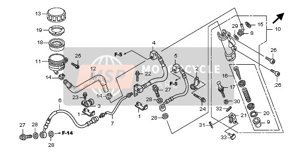 Honda CB1300A 2007 RR. BRAKE MASTER CYLINDER  for a 2007 Honda CB1300A