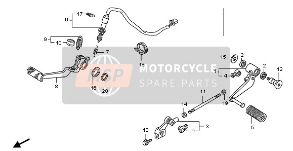 Honda CB1300A 2007 Pedal para un 2007 Honda CB1300A