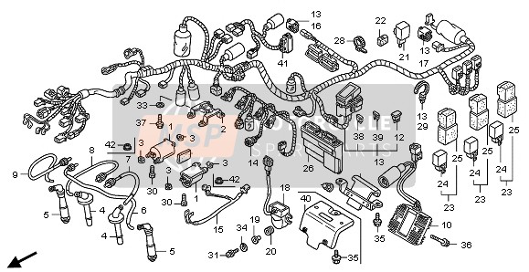 Honda CB1300A 2007 WIRE HARNESS & IGNITION COIL for a 2007 Honda CB1300A