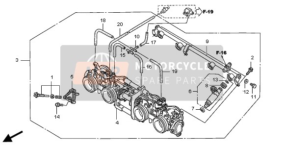 Honda CB1300SA 2007 THROTTLE BODY (ASSY.) for a 2007 Honda CB1300SA