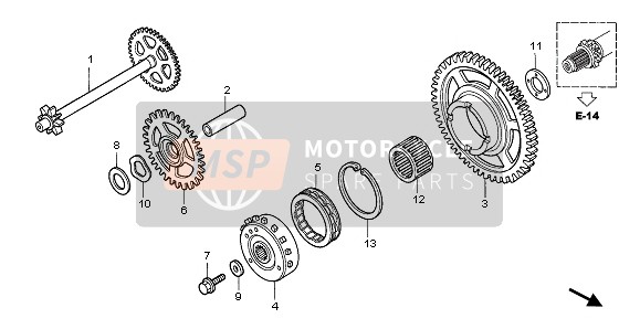 28115MFAD00, Outer, Starting Clutch, Honda, 0