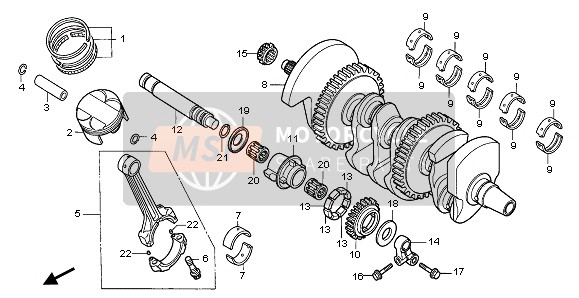 13216MFAD01, Bearing C, Connecting Rod (Brown), Honda, 0