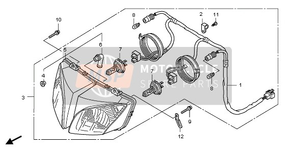 Honda CBF1000 2007 Faro (EU) per un 2007 Honda CBF1000