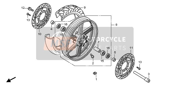 45120MFAD01, Disk Comp., R. Fr. Brake, Honda, 0