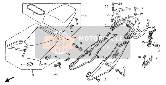 77340MFAD00ZD, Rail, L. A. Vasthoud *PB3, Honda, 0