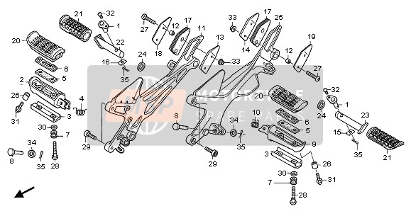 50750MERD01ZB, Supporto Poggiapiedi S. *, Honda, 0