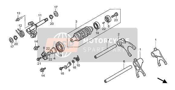 Honda CBF1000A 2007 ÉquipementShift Drum pour un 2007 Honda CBF1000A