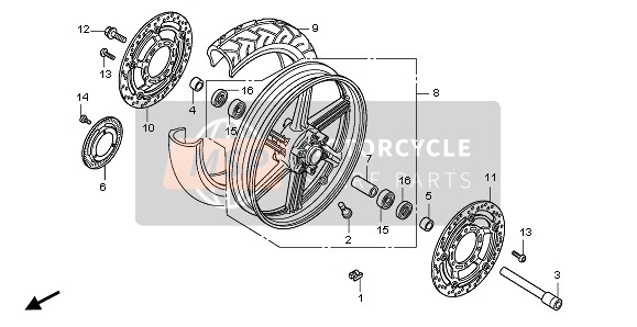 45120MFAD11, Disk Comp., R. Fr. Brake, Honda, 0