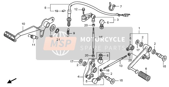 Honda CBF1000A 2007 Pédale pour un 2007 Honda CBF1000A