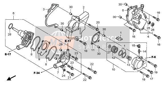 Honda CBF1000S 2007 WASSERPUMPE für ein 2007 Honda CBF1000S