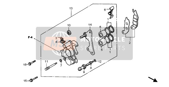 45250KTYD32, Caliper Sub Assy., R. Fr. (Nissin), Honda, 0