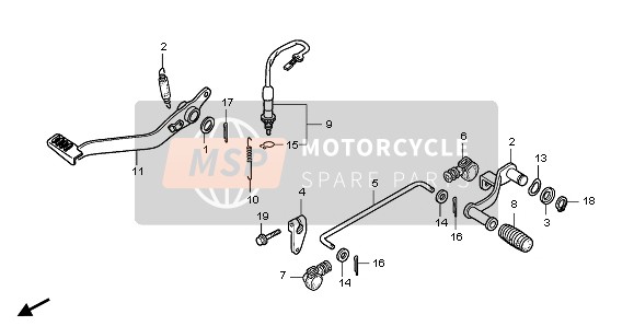 Honda CBR125RW 2007 Pédale pour un 2007 Honda CBR125RW