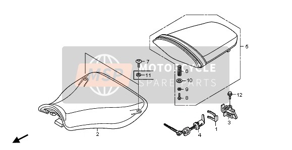 77220MEED01, Hook, Seat Catch, Honda, 1