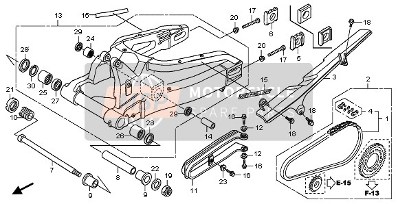 40540MFJD02, Cadena,  Mando (Rk Excel), Honda, 0