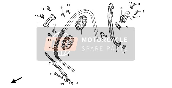 Honda CBR1000RR 2007 CAM CHAIN & TENSIONER for a 2007 Honda CBR1000RR