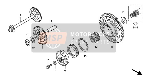 28100MELD20, Gear Comp., Starter Reduction (9T/59T), Honda, 0