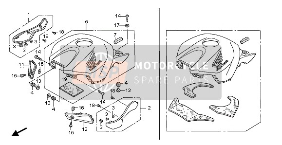 64250MCAJ40, Mat, V. Luidspreker Box, Honda, 2