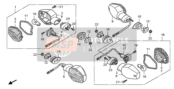 33450MELD22, Winker Assy,L Fr, Honda, 0