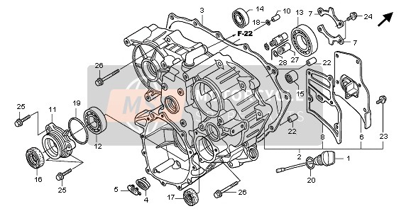 Honda GL1800 2007 Cas arrière pour un 2007 Honda GL1800