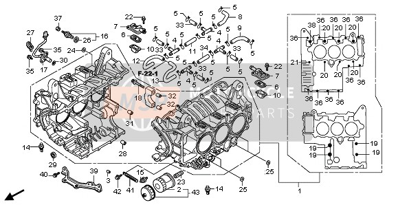 Honda GL1800 2007 Bloque cilíndrico para un 2007 Honda GL1800