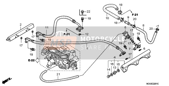 16527MCAA61, Brandstof Drukslang, Honda, 0