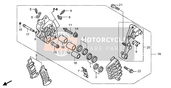 Honda GL1800 2007 R. Remklauw voor voor een 2007 Honda GL1800