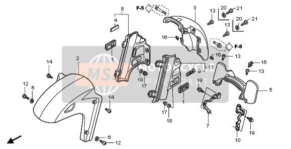 Honda GL1800 + AIRBAG 2007 FRONT FENDER for a 2007 Honda GL1800 + AIRBAG