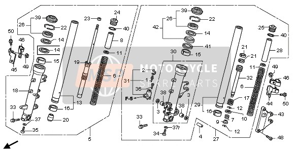 51400MCAA81, Fork Assy., R. Fr., Honda, 0