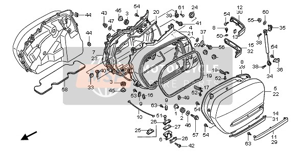 Honda GL1800 + AIRBAG 2007 Zadeltas voor een 2007 Honda GL1800 + AIRBAG