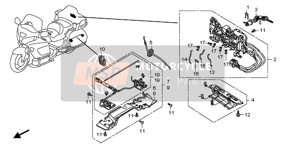 Honda GL1800 + AIRBAG 2007 OPENER UNIT for a 2007 Honda GL1800 + AIRBAG