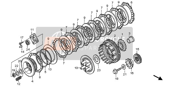 22361MR1000, Plate, Clutch Lifter, Honda, 1