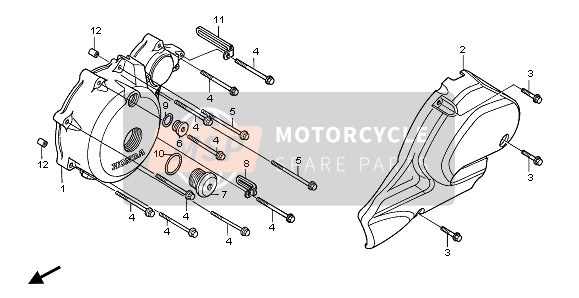 11341MEW920, Coperchio Basamento S., Honda, 2