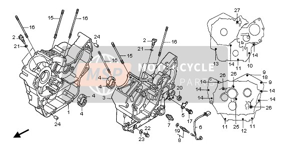 90010MEG000, Bolt, Flange, 8X80, Honda, 2