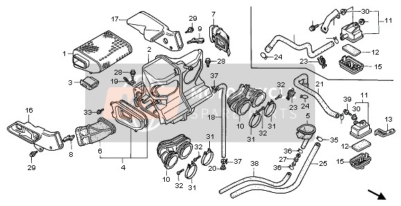 17251KT8000, Behuizing, Subluchtfilter, Honda, 1