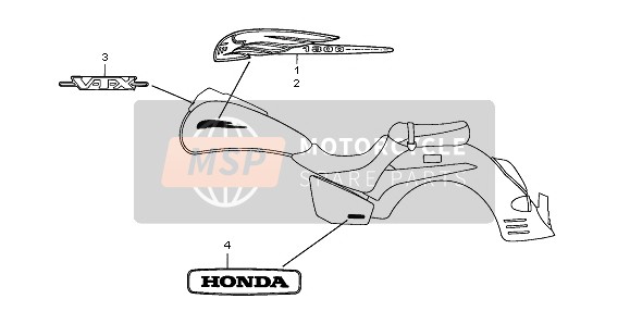 Honda VTX1300S 2007 Embleem & Sticker voor een 2007 Honda VTX1300S