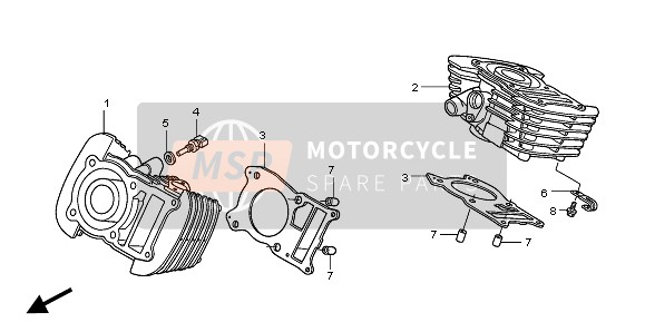 Honda XL125V 2007 CYLINDER for a 2007 Honda XL125V